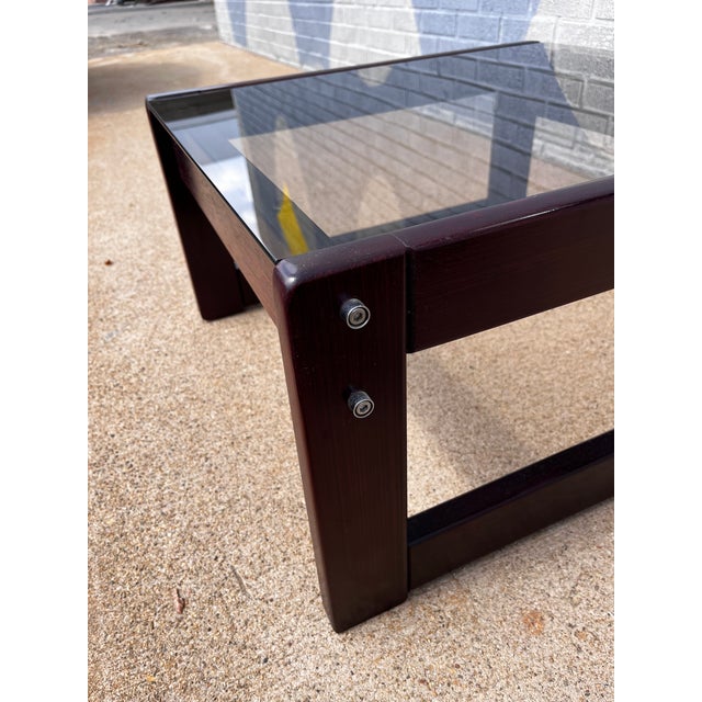 Wine Attributed to Percival Lafer Brazilian Rosewood and Glass Coffee Table and Side Tables, Set of 3, 1960s For Sale - Image 8 of 17