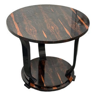 New Art Deco Style Macassar Ebony Side Table For Sale