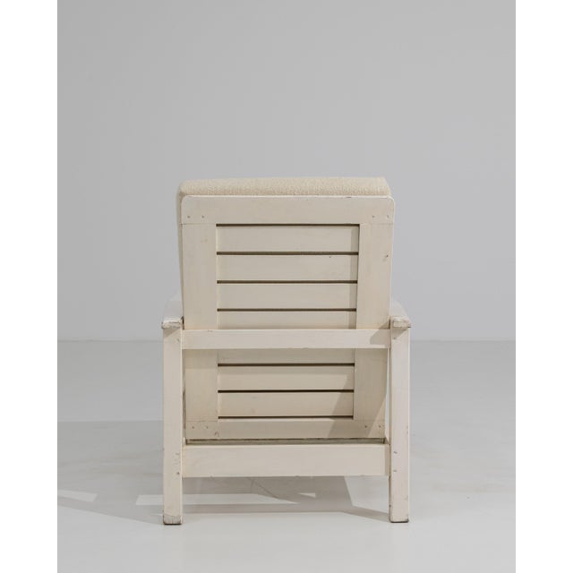 White Patinated Reclining Lounge Armchair For Sale - Image 14 of 18