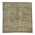 Square Botanical Floral Vintage East Turkestan Rug For Sale