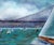Textile Sailing Regatta Under the Golden Gate Bridge - Seascape in Oil on Canvas For Sale - Image 7 of 8
