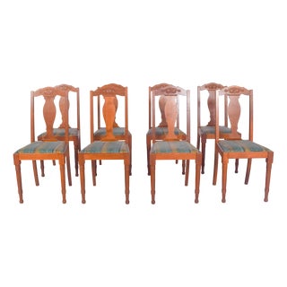 Danish Rustic Oak Chairs, 1950s, Set of 8 For Sale