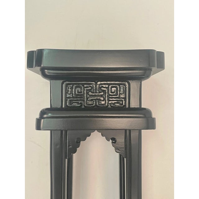 1960s Carved Ebonized Maison Jansen Style Side Tables -A Pair For Sale - Image 5 of 13