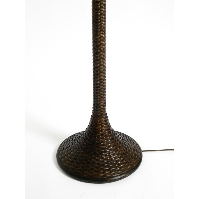Pop Art Tulip Floor Lamp with Dark Brown Wicker Frame and Acrylic Glass Shade, 1970s For Sale - Image 13 of 18