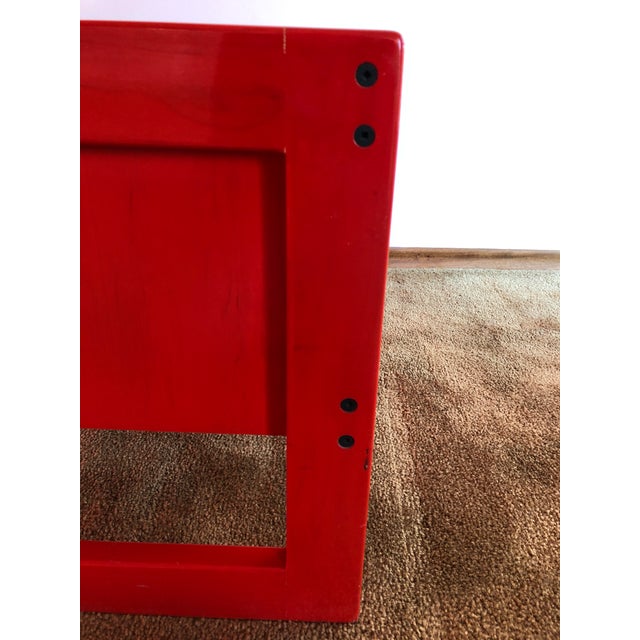 1970s Red Single Drawer Modern Night Table For Sale - Image 10 of 12