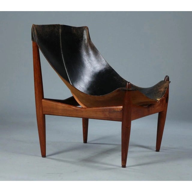 Black Set of Model 272 Lounge chair and Ottoman by Illum Wikkelsø for C.F. Christiansen, Sweden, 1960s For Sale - Image 8 of 15