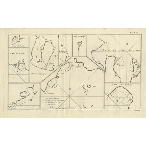 Antique Map of Cap Providence, St. Davids Cove and Surroundings For Sale
