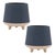 Contemporary Ceramic Ribbed Footed Planter (Set of 2) For Sale - Image 3 of 4