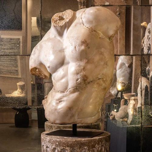 2000 - 2009 Hellenistic White Plaster and Resin Apollo Torso For Sale - Image 5 of 6