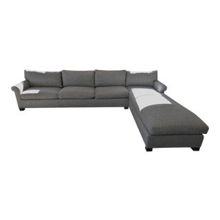 Custom Made Sectional Sofa with Long Chaise Lounge For Sale