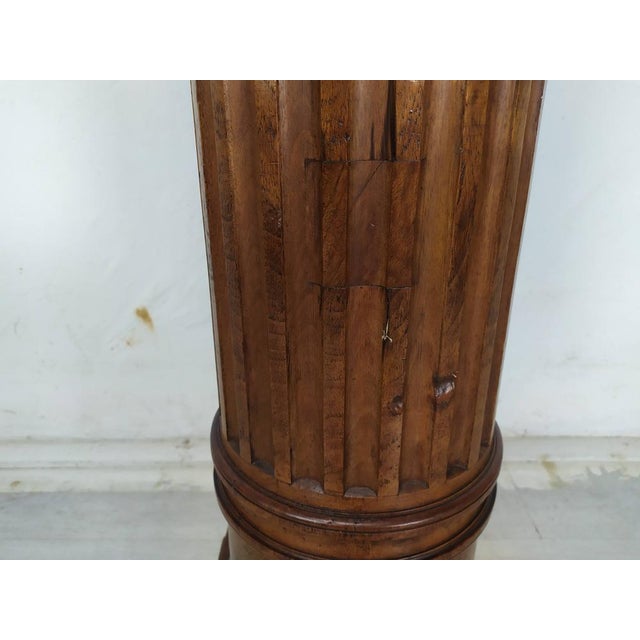 Vintage Brown Walnut Column For Sale - Image 10 of 17