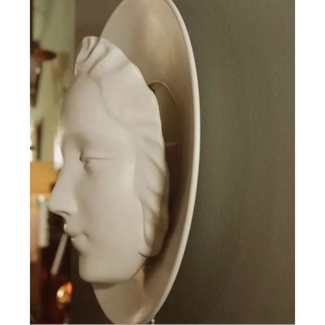 1930’s Art Deco White Face Wall Sconce For Sale - Image 4 of 6