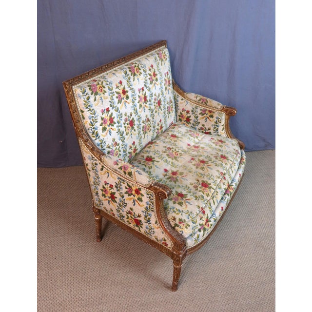 Large Louis XVI Armchair or Marquise in Giltwood For Sale - Image 12 of 13
