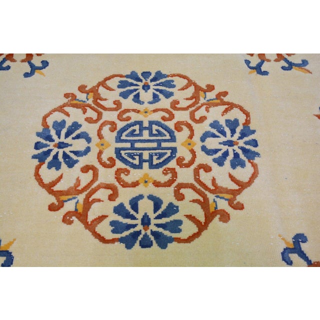 Art Deco Vintage Chinese Art Deco Hand Knotted Wool Rug, 8'9x11'4 For Sale - Image 3 of 6