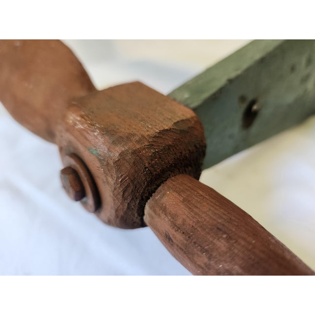 Wood Vintage 1940's Wooden Handmade Folk Art Aviation Airplane Weathervane For Sale - Image 7 of 11