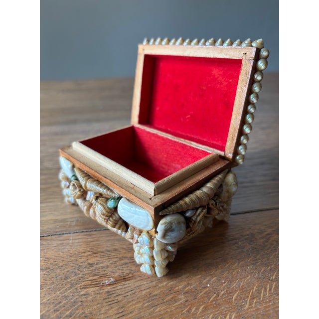 Brown Vintage English Shell Box For Sale - Image 8 of 8