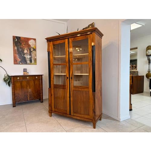 Biedermeier Display Cabinet in Walnut For Sale - Image 5 of 13