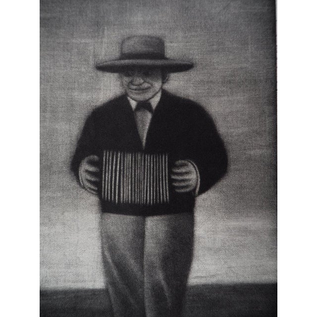 Richard Davies, The Man with the Bandoneon, Original Etching For Sale - Image 3 of 7