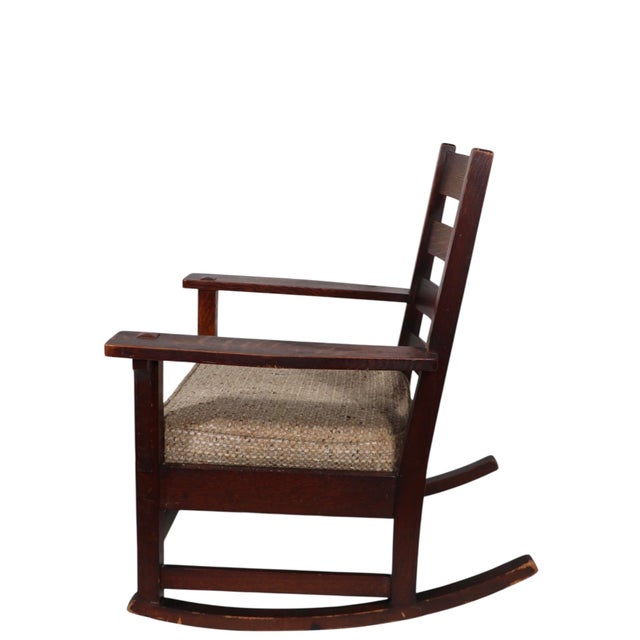 Early 20th Century Art and Crafts Mission Rocking Chairs by L and Jg Stickley Circa 1900's For Sale - Image 5 of 12