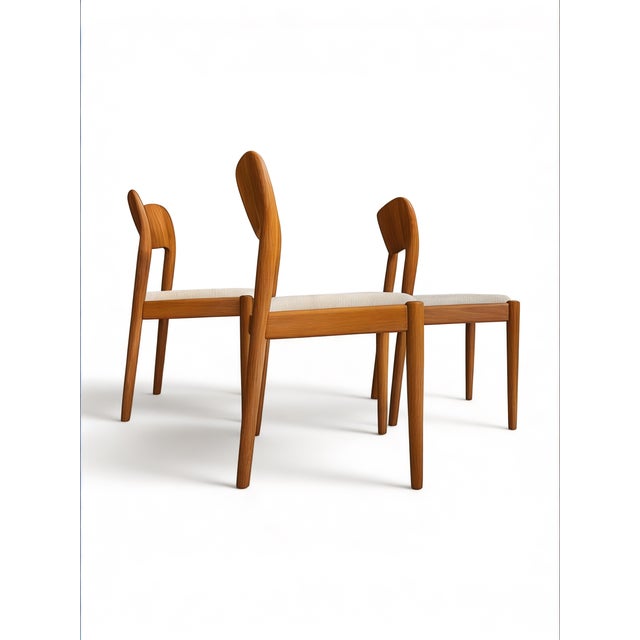 Sculpturally beautiful, organic, and rare danish mid-century modern vintage dining chairs of the highest quality – with...
