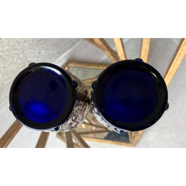 Circa 1969 St. Clair Glass Inverted Fan & Feather Carnival Reproduction Iridescent Glass Tumblers – A Pair For Sale - Image 12 of 18