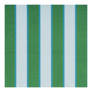 Sample - Schumacher X Timothy Corrigan Ribbon Stripe Fabric in Emerald For Sale