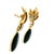 Modern 1990s Pair of Italian 18k Gold Onyx and Diamond Drop Statement Earrings For Sale - Image 3 of 11