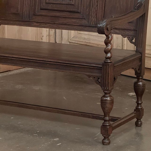 A 19th Century Dutch Carved Oak Renaissance Revival Hall Bench For Sale - Image 10 of 18