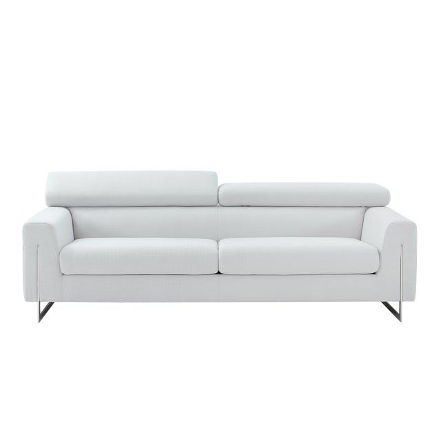 Modern Pasargad Home Serena Modern Silver Sofa With Adjustable Headrests For Sale - Image 3 of 8