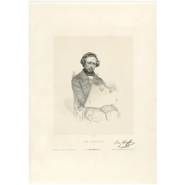 Le Gout-Gérard, Portrait of Ary Scheffer, 1855, Lithograph For Sale