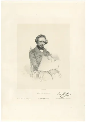 Le Gout-Gérard, Portrait of Ary Scheffer, 1855, Lithograph