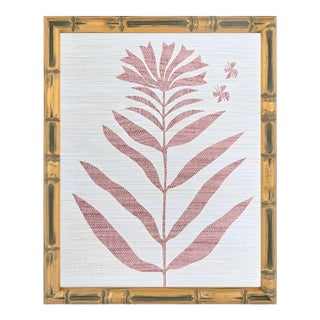 Blush Bamboo Framed Botanical Collage I For Sale