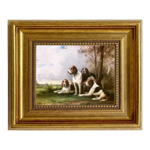 "A Moment's Rest" Contemporary Reproduction Print on Canvas, Framed to 7-1/2" X 9-1/2"