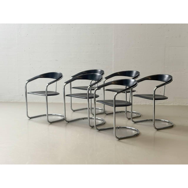 Canasta Cantilever Chairs by Arrben, Italy, 1980s, Set of 6 For Sale - Image 18 of 18