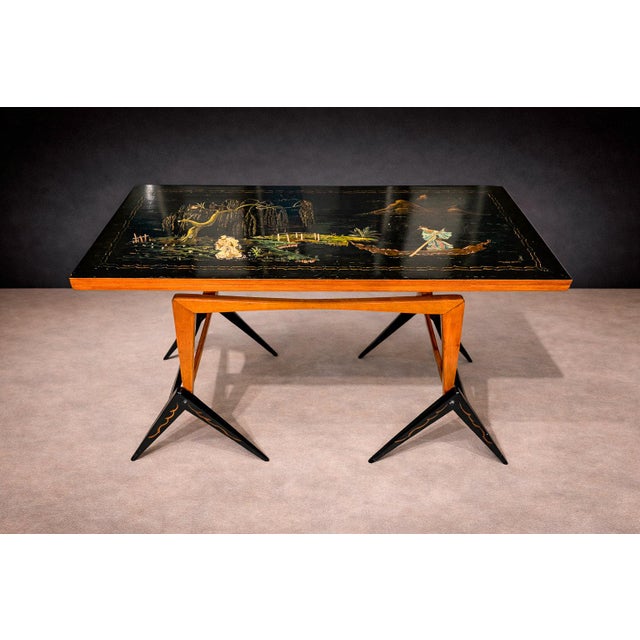 Wood Three-in-one table in Hardwood with Chinoiserie theme, Unknown, 1950s - Lot 530 For Sale - Image 7 of 15