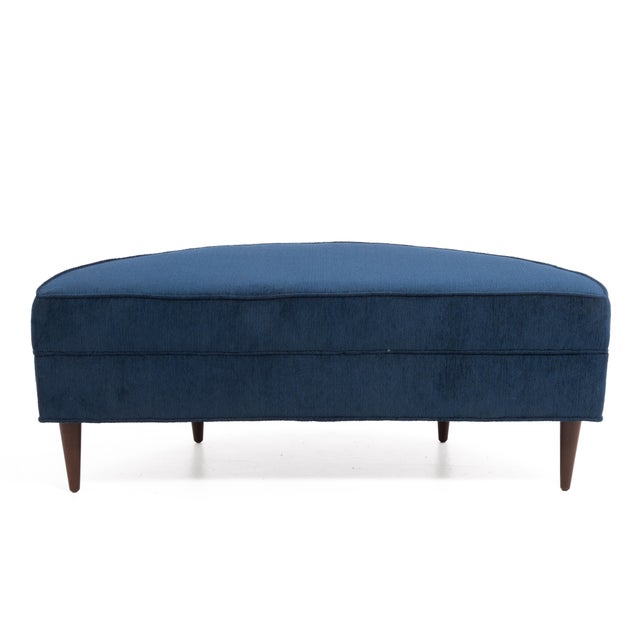 Mid Century Half Moon Lounge Chair & Ottoman After Adrian Pearsall Satellite Havana Knoll Fabric For Sale - Image 16 of 18