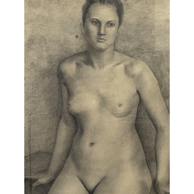 1940s Unknown, The Model, Nude, 1943, Pencil For Sale - Image 5 of 10