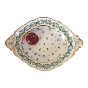 Early 19th Century Georgian Worcester Flight Barr & Barr Oval Platter Serving Dish with Sprig Decoration