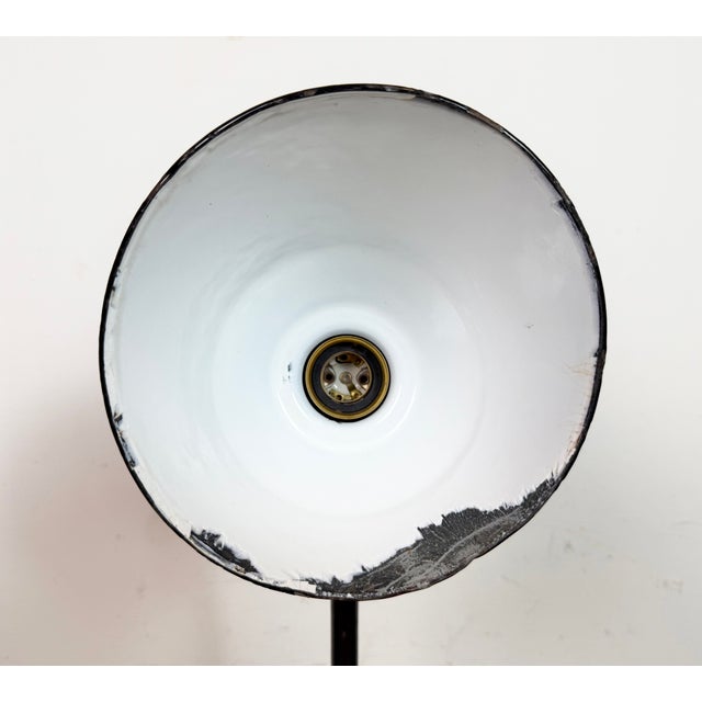 Vintage German Bauhaus Petrol Enamel Table Lamp from Schaco, 1930s For Sale - Image 15 of 18