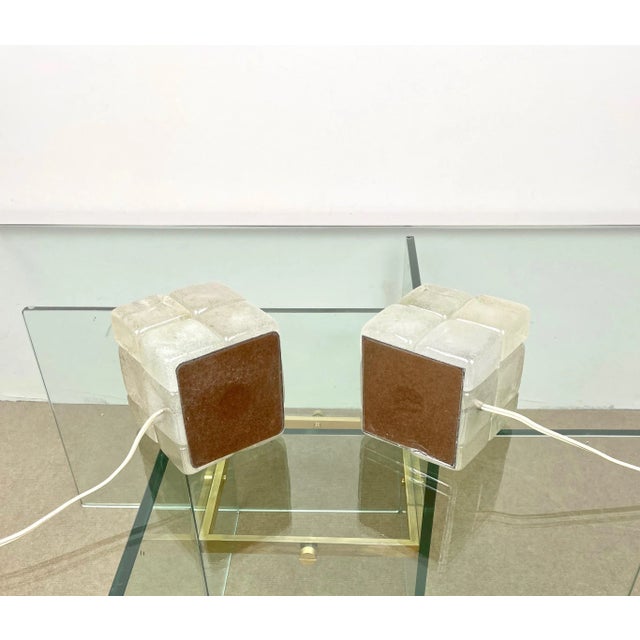 Murano Glass Cube Lamps by Albano Poli for Poliarte, Italy, 1970s, Set of 2 For Sale - Image 16 of 17
