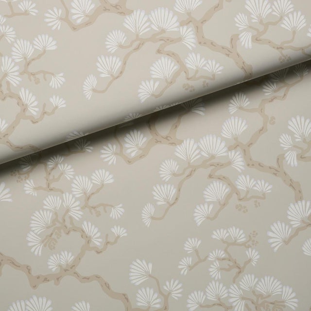 Schumacher Schumacher Hinata Wallcovering In Stone For Sale - Image 4 of 5