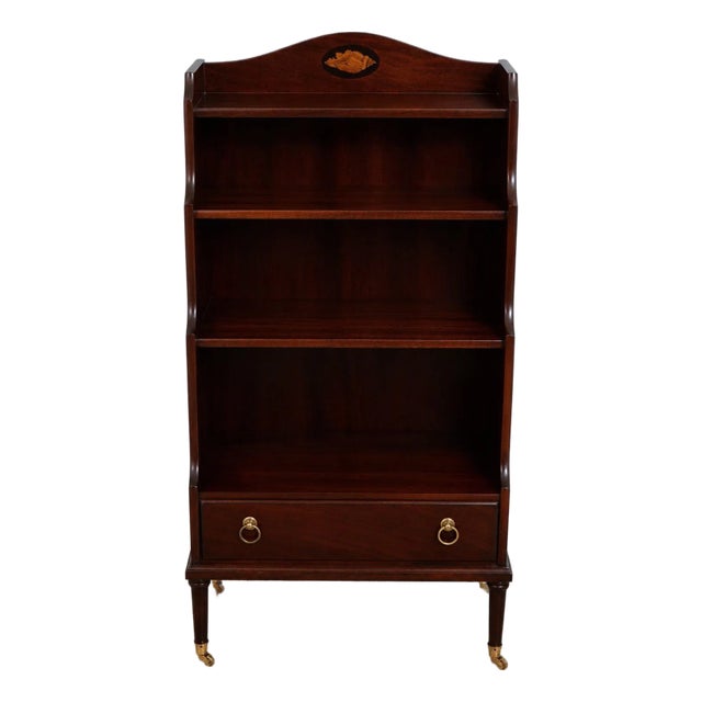 Madison Square 1 Drawer Inlaid Mahogany Bookcase For Sale