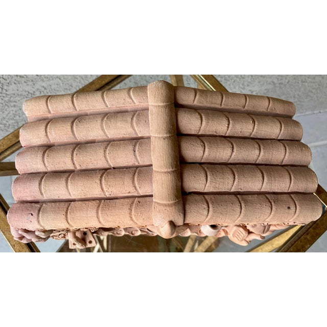 Terra Cotta Circa 1970/1980 Intricately Handcrafted Terracotta Tabletop Manger Nativity Scene, Peru For Sale - Image 8 of 12