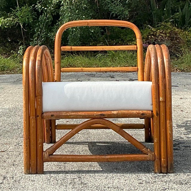 Vintage Boho Bent Rattan Lounge Chair For Sale In West Palm - Image 6 of 6