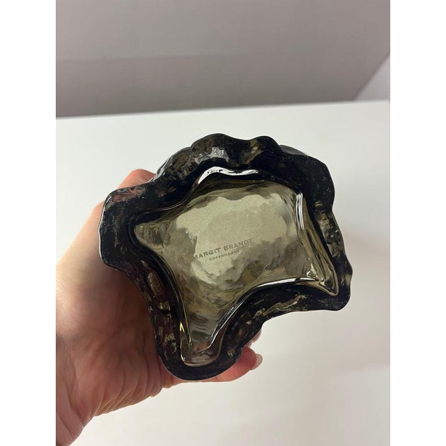 Bark Vase in Grey Glass by Margit Brandt For Sale - Image 9 of 11