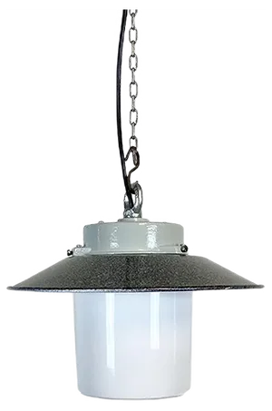 Industrial Hanging Lamp with Milk Glass, 1970s