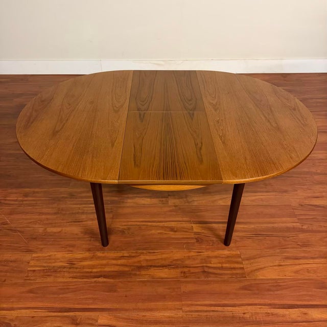 Brown Mid-Century Space Saving Dining Table & 6 Chairs For Sale - Image 8 of 10