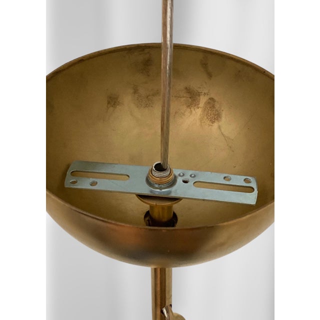 Italian Handblown Faux Alabaster Glass Pendant Light With Brass Chain & Fittings – 9" X 11" Glass Shade For Sale - Image 16 of 16