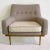 1970s Arflex Italian Brass Base Two-Tone Pepper Cream and Taupe Gray Armchair For Sale - Image 12 of 13