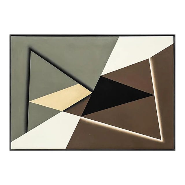 Tre Trekanter i Konfiguration Oil Painting by Steffen Jørgensen, 1986 For Sale